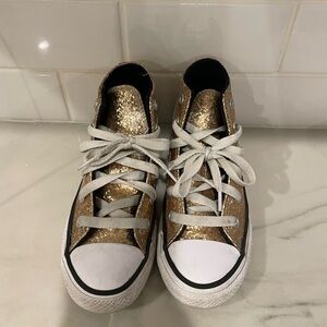 Converse All Star Gold Glitter Kids High-Top Sneakers